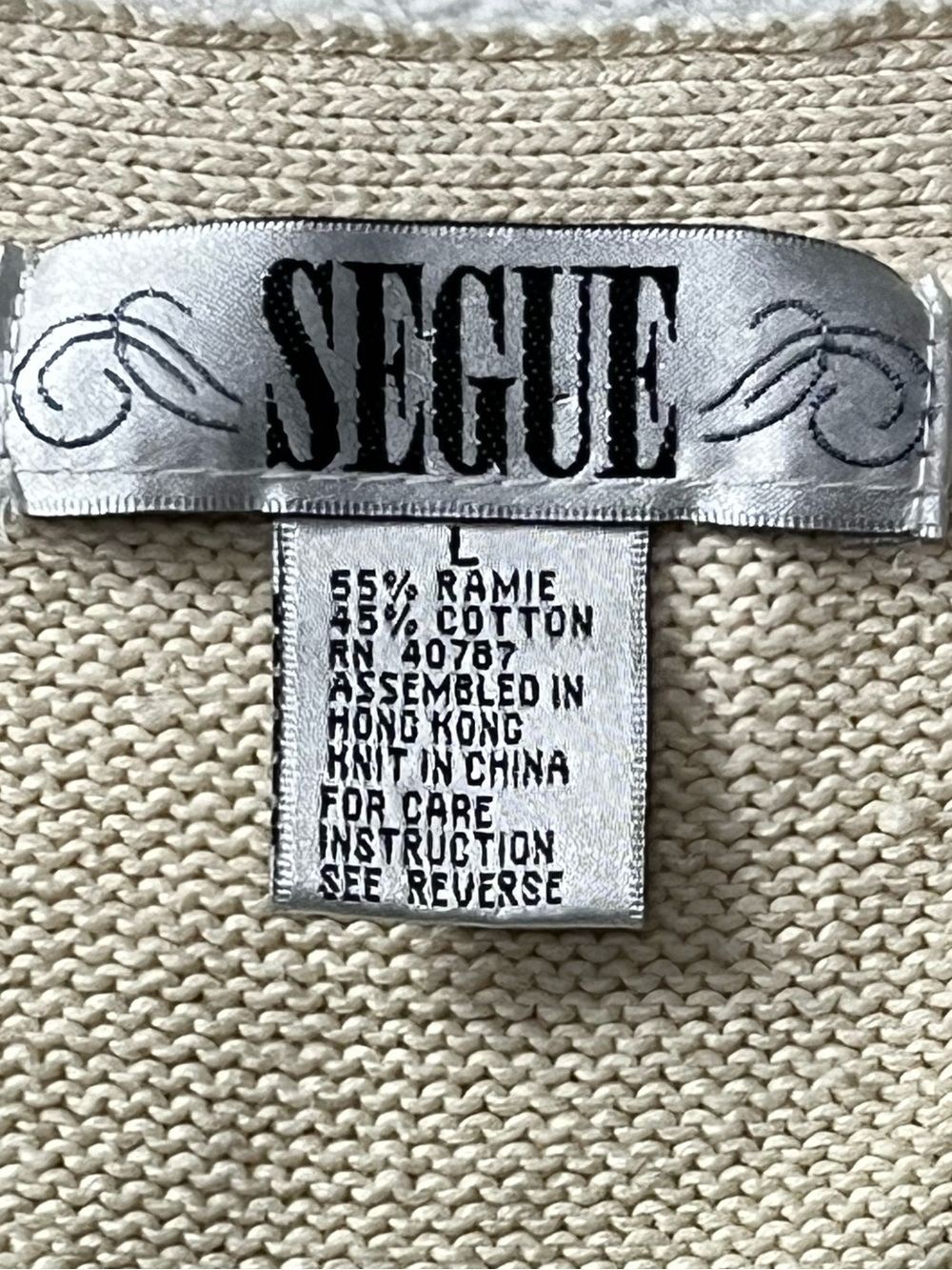 Vintage Segue Floral Embroidered Cardigan Sweater Grandma Core Cottagecore Large - Picture 4 of 7